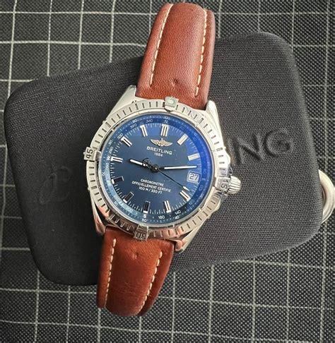 breitling 38 mm automatic windrider blue dial great|Breitling Windrider .